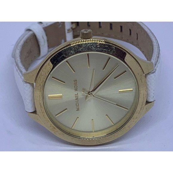 Michael Kors MK3179 Womens White Leather Analog Ch main image 6
